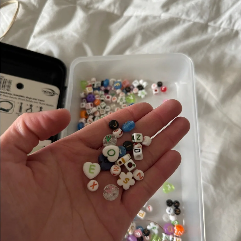 Bulk Alphabet & Shape Bead Lot with Elastic Cord - Friendship Bracelet Kit